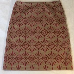 Talbots Red Embroidered Skirt